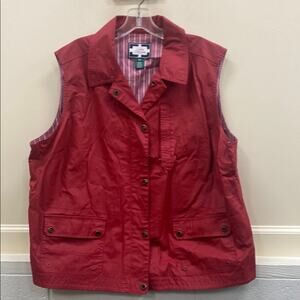 Lauren Ralph Lauren women’s 3X plus Red Utility vinyl all weather Vest